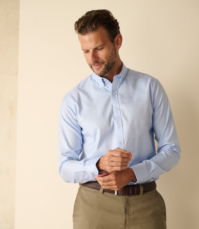 PREMIUM lichtblauw slim fit hemd - 2-ply 3