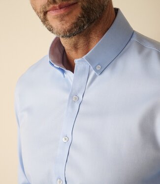 FORMEN PREMIUM lichtblauw slim fit hemd - 2-ply