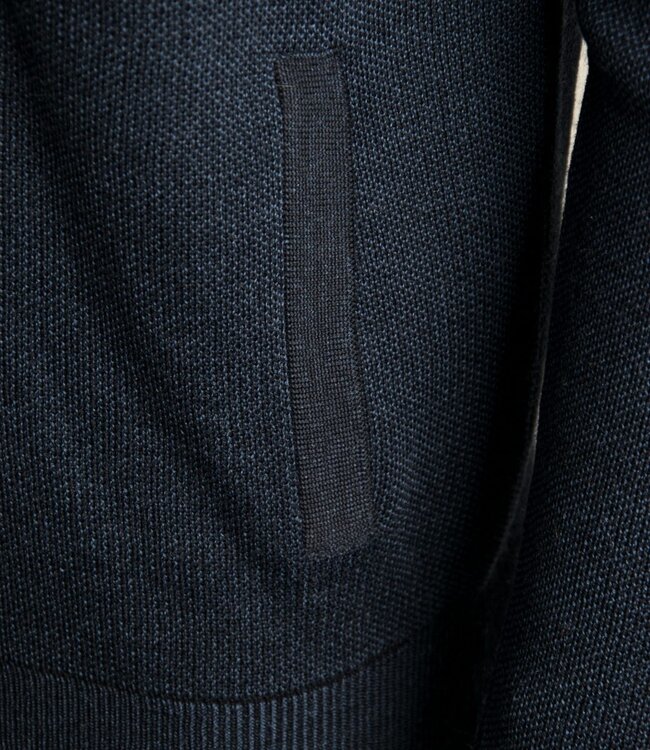 Heren cardigan met rits en zakken blauw 3