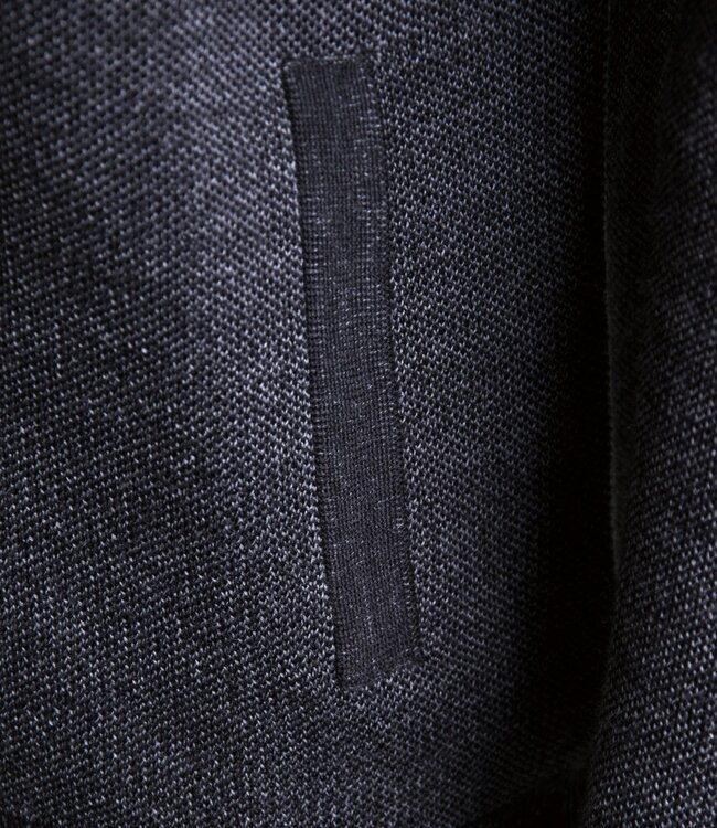 Heren cardigan met rits en zakken antraciet 6