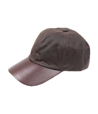 FORMEN Baseball pet met lederen klep bruin