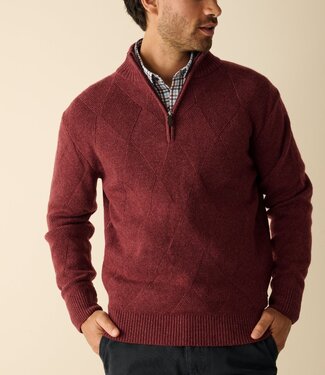 FORMEN Herentrui korte rits - lamswol bordeaux