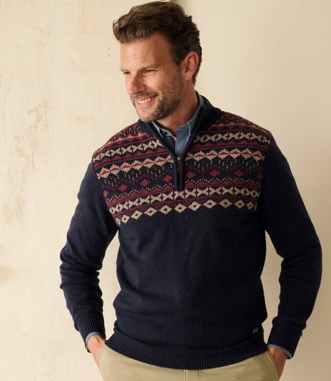 Herentrui korte rits Nordic blauw-bordeaux 1