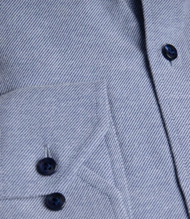 Jeansblauw twill flanel hemd 5