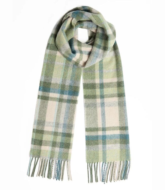 Herensjaal tartan - lamswol groen 1