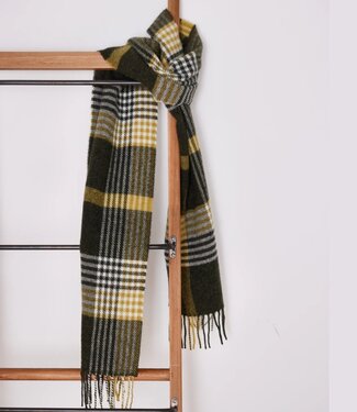 FORMEN Herensjaal tartan - lamswol kaki-oker