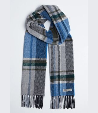 FORMEN Herensjaal tartan - lamswol blauw-grijs