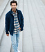 Heren fleece jacket blauw 5 thumbnail