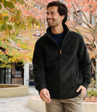 FORMEN Heren fleece jacket olijfgroen