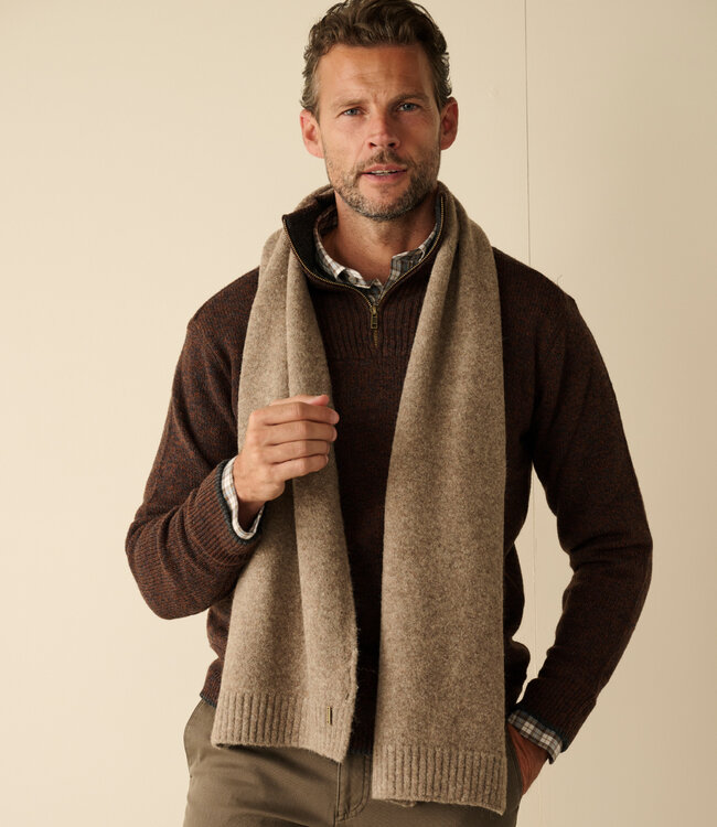 sjaal met ribboord beige 1