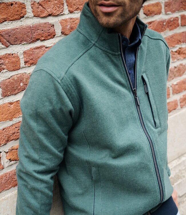 Sweater cardigan met rits – interlock groen 3