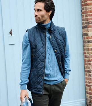 FORMEN Donkerblauwe quilted bodywarmer