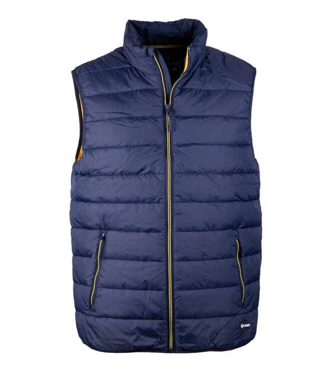 Sportieve bodywarmer navy-geel 1
