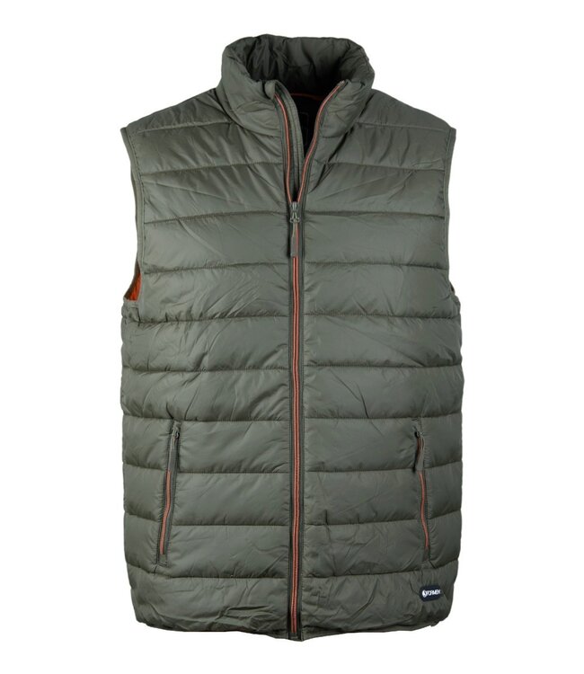 Sportieve bodywarmer groen-oranje 1
