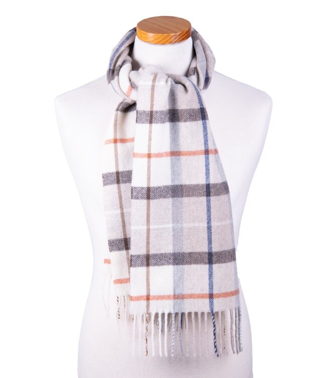 Herensjaal geruit beige 1