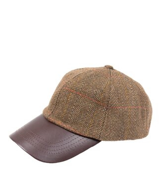 FORMEN Baseball pet tweed met lederen klep