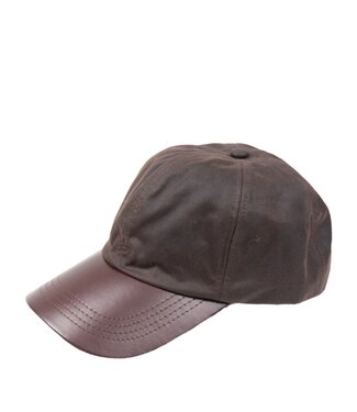 FORMEN Baseball pet met lederen klep bruin