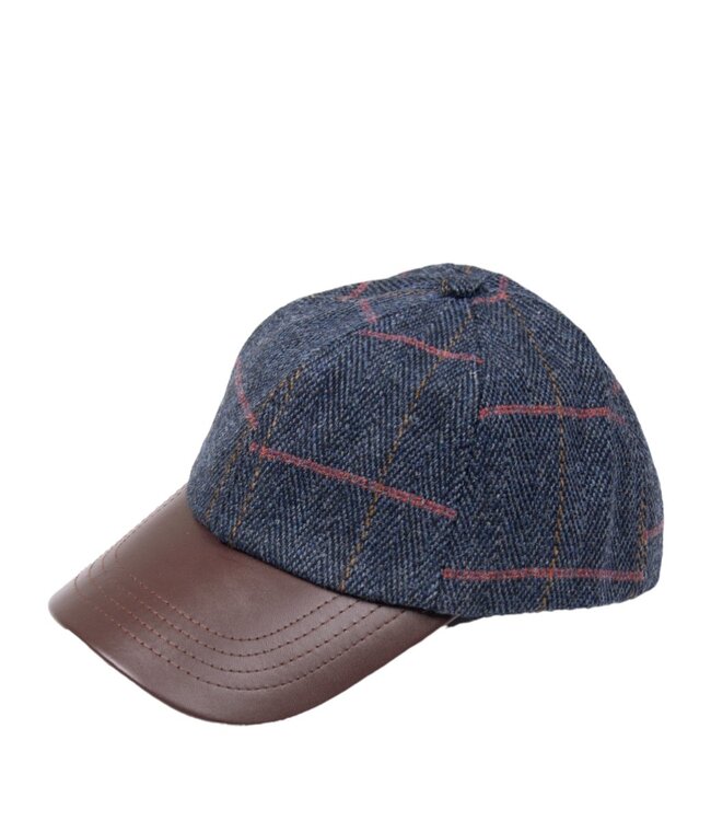 Baseball pet tweed met lederen klep 1