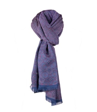 FORMEN Fijne herensjaal bordeaux-blauw