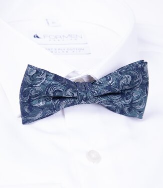 FORMEN Strik zijde paisley groen-blauw