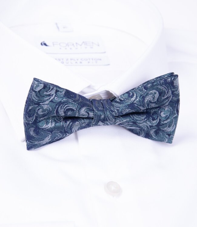 Strik zijde paisley groen-blauw 1