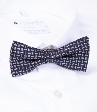 FORMEN Strik zijde Georges blauw-taupe