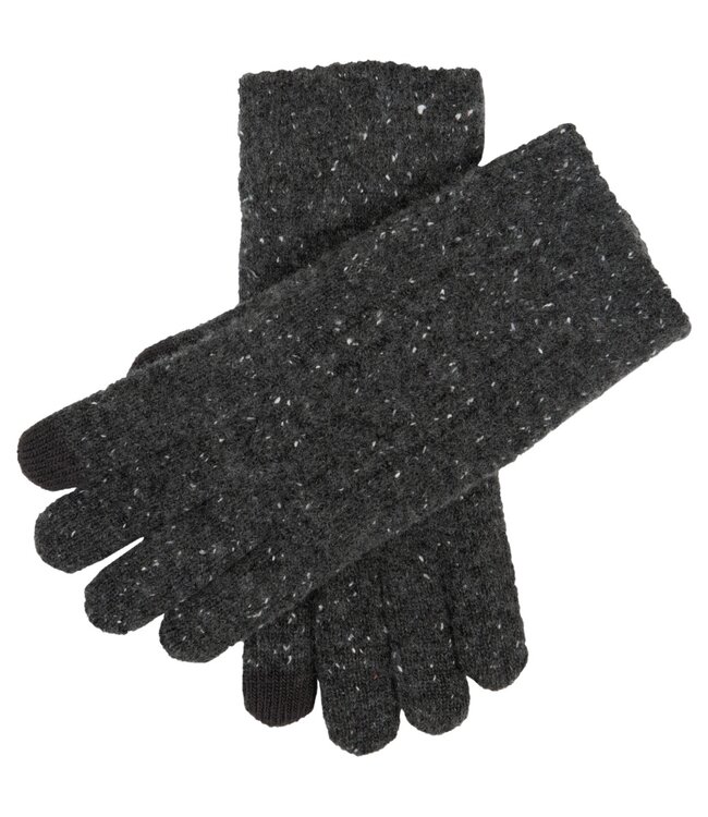 Gebreide kabelhandschoenen donkergrijs 1