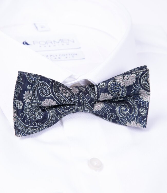 Strik zijde barok blauw-olive 1