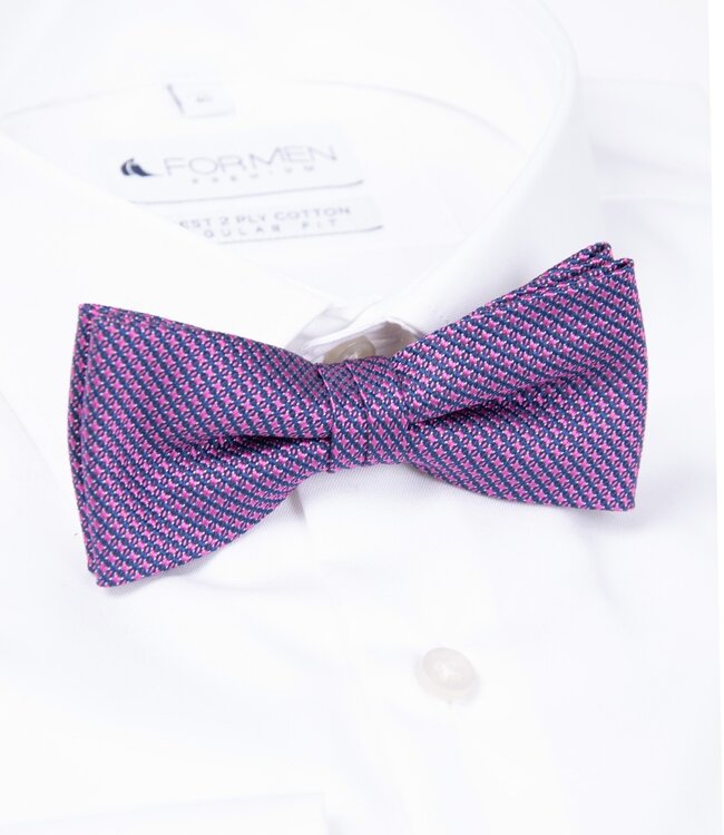 Strik fantasie fuchsia-blauw 1