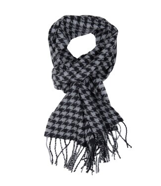 FORMEN Herensjaal pied-de-poule grijs