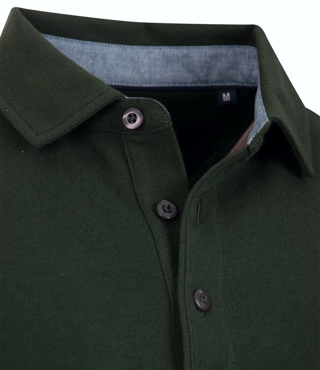 Herenpolo met lange mouwen bottle green 4