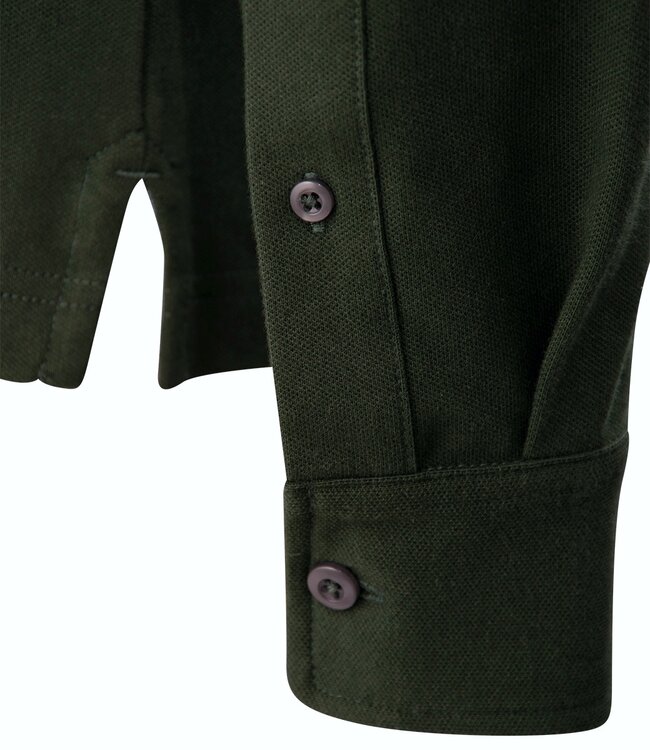 Herenpolo met lange mouwen bottle green 5