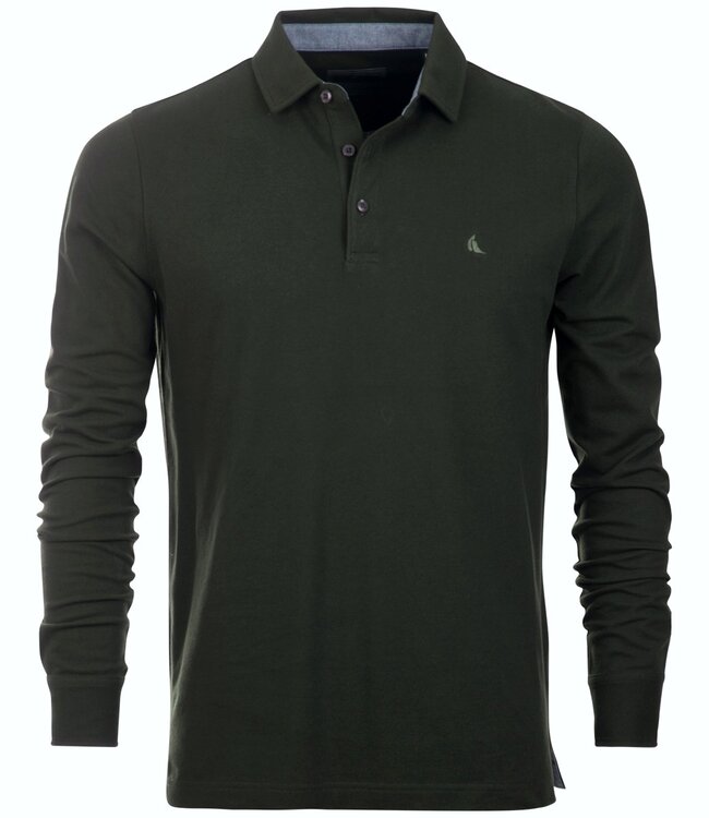 Herenpolo met lange mouwen bottle green 1