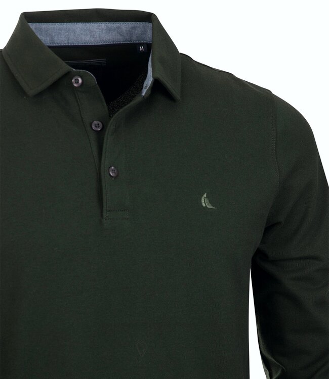 Herenpolo met lange mouwen bottle green 2
