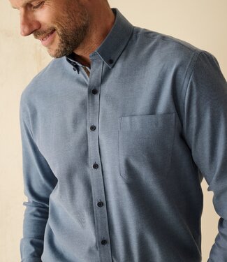 FORMEN Jeansblauw hemd in twill