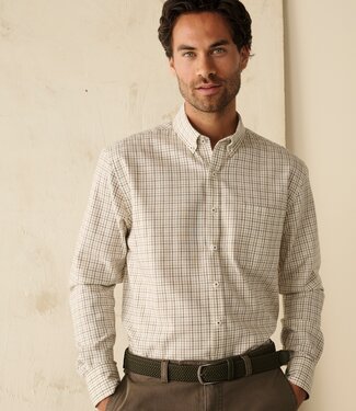 FORMEN Ecru-bruin geruit hemd