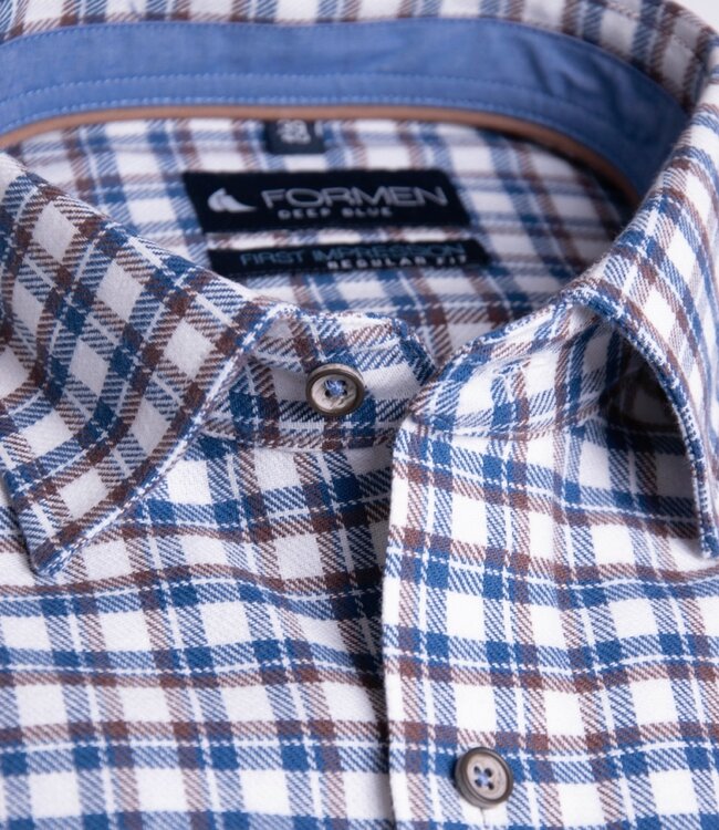 Casual geruit hemd flanel 4