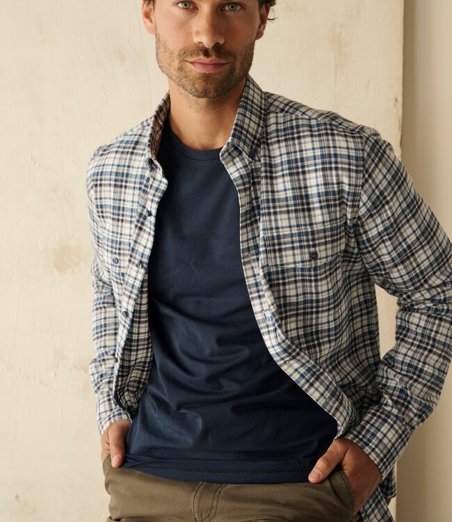 Slim fit petrolblauw houthakkershemd 1