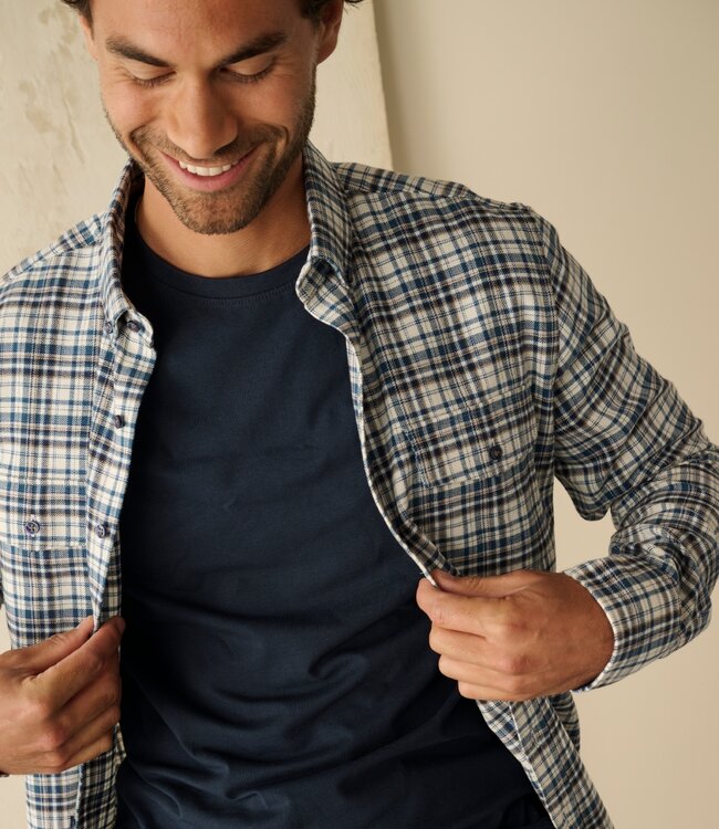 Slim fit petrolblauw houthakkershemd 2