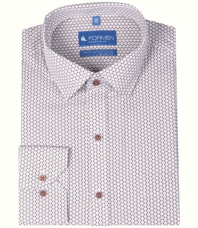 Hemd Mostar print groen - slim fit lange mouw | FORMEN - Formen