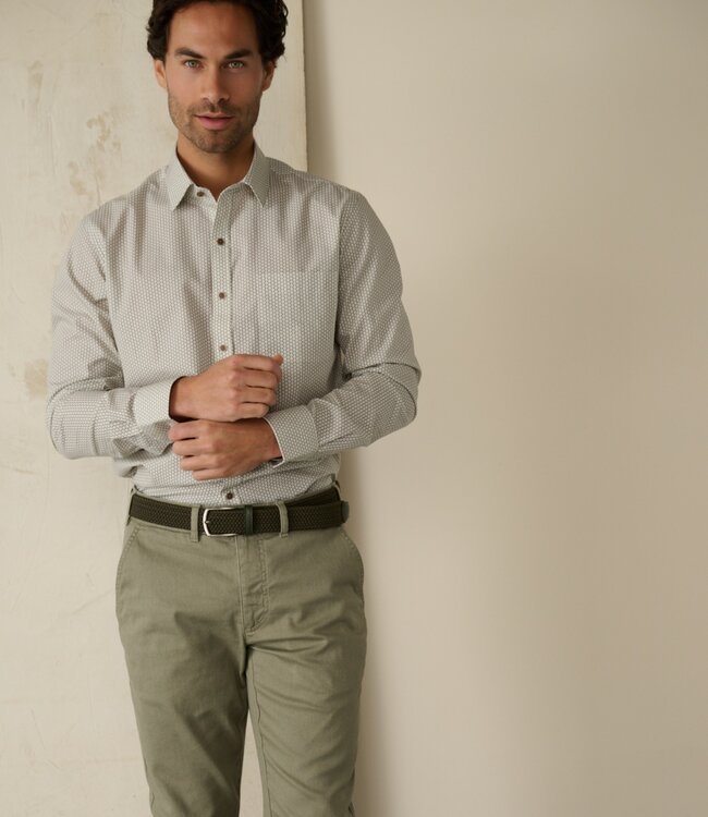 Hemd Mostar print groen - slim fit lange mouw | FORMEN - Formen