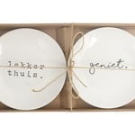 Gusta Gusta Bordje 20cm Set Geniet-Thuis - Genieter (set van 2)