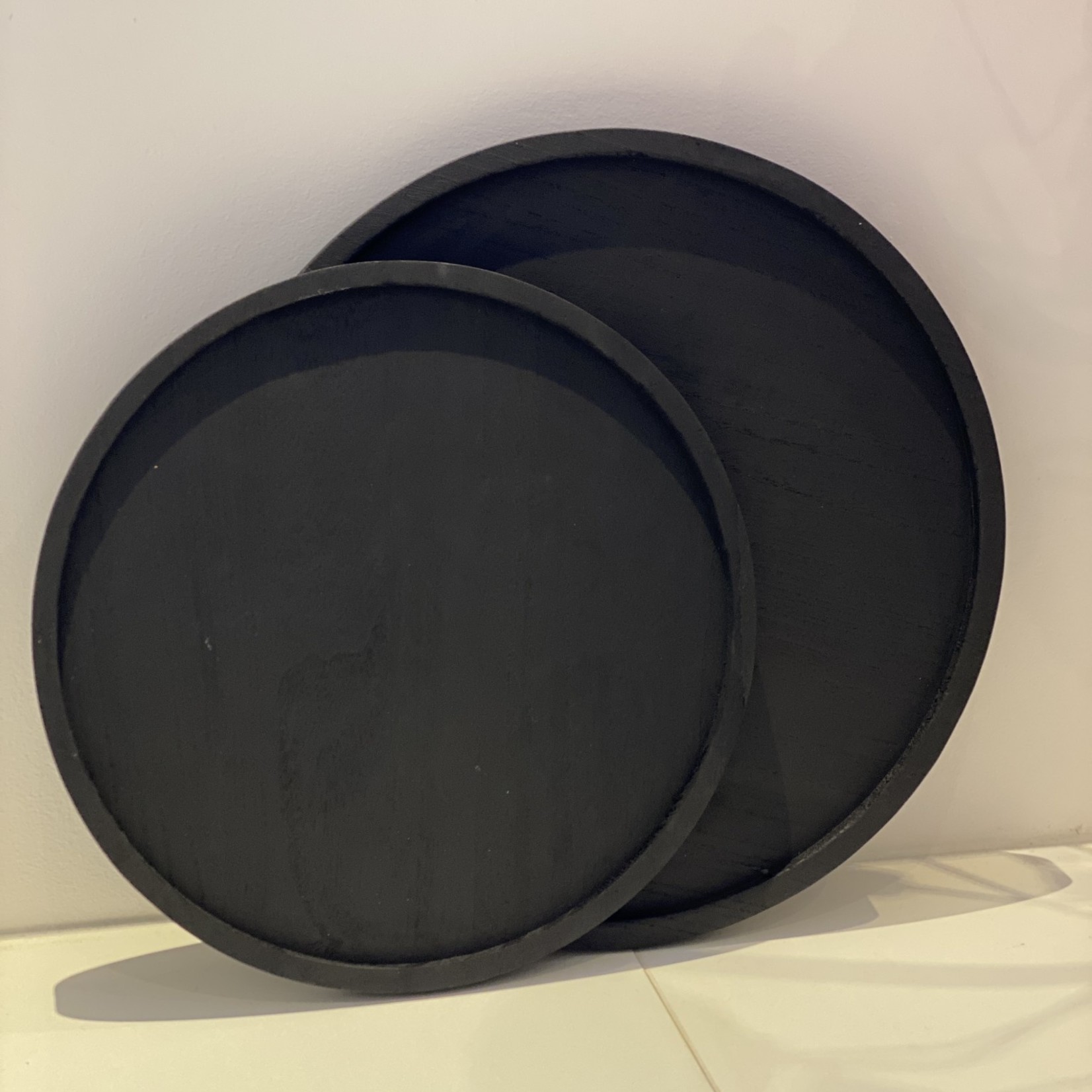 Houten ronde platteau zwart  D36 Large