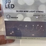 Snoer zilver klassiek wit 30 led (excl batterijen) L3m