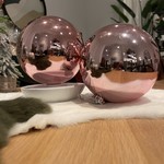 Decoratie kerstbal roze onbreekbaar diameter 15 cm