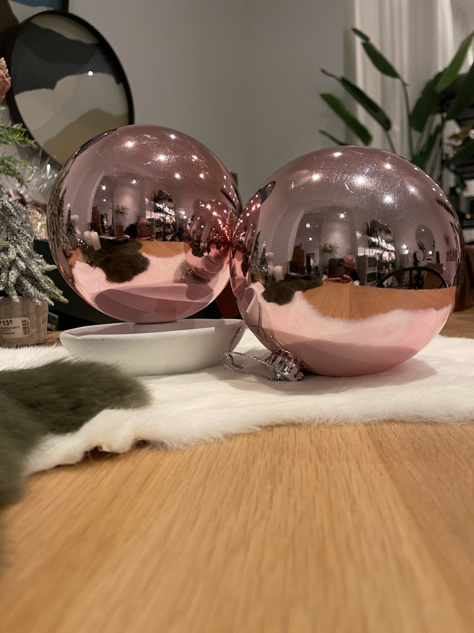 Eeuwigdurend pantoffel Rechtsaf Decoratie kerstbal roze onbreekbaar diameter 15 cm - Mistinget