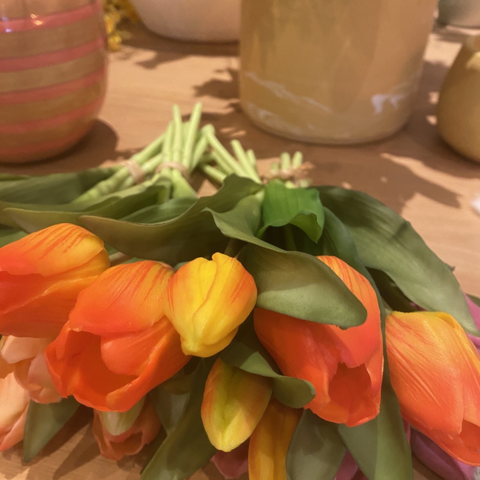 Tulpen oranje bundel van 7 kunsttakken