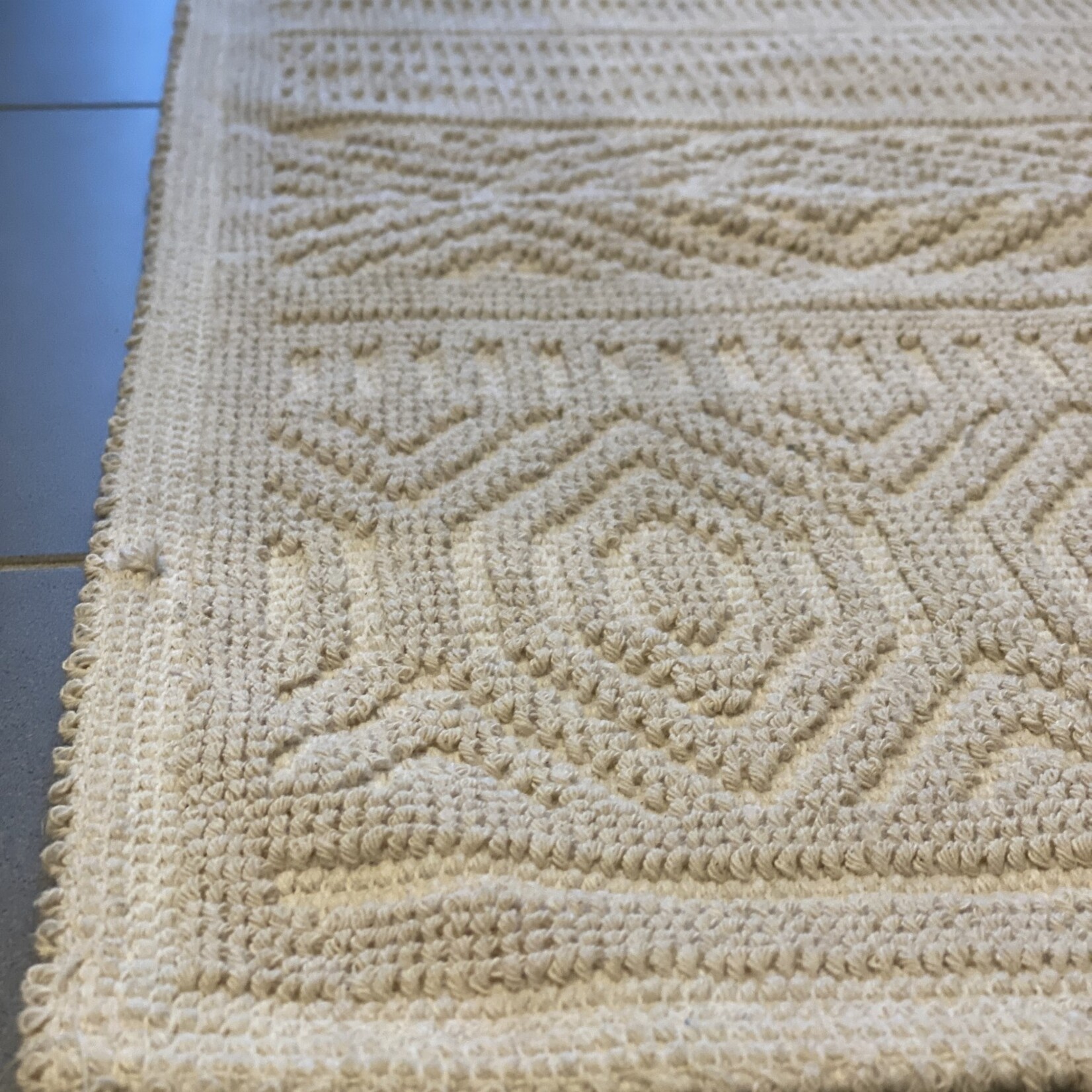 Beige katoenen tapijt 70x140cm