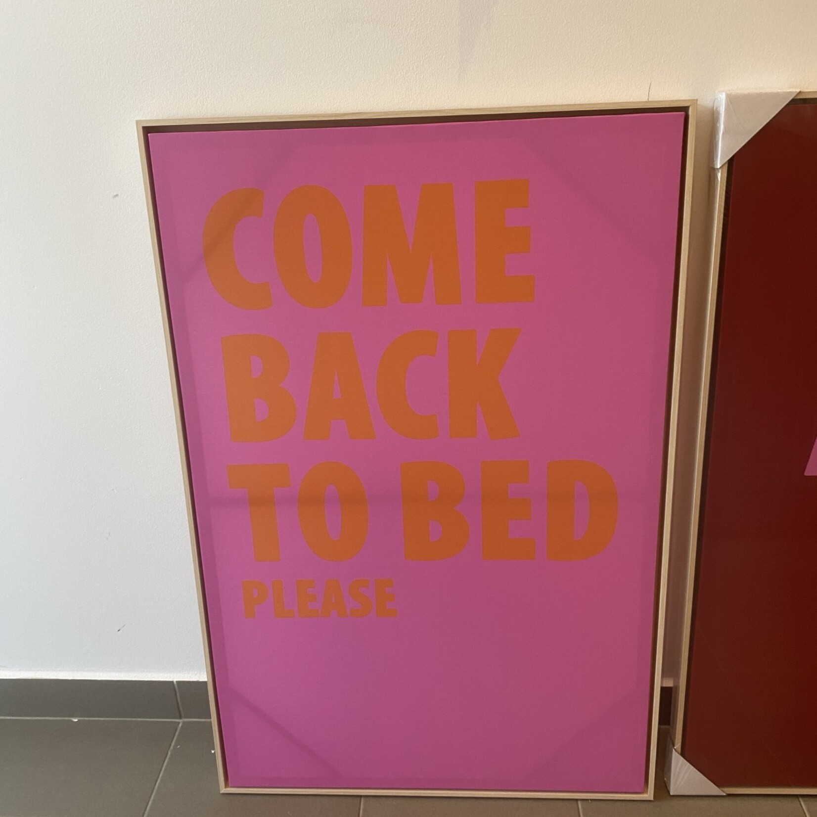 Decokader Large Come back to bed pink 60x90cm