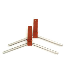 Kledinghanger CURV - rvs/leer - cognac - set van 2